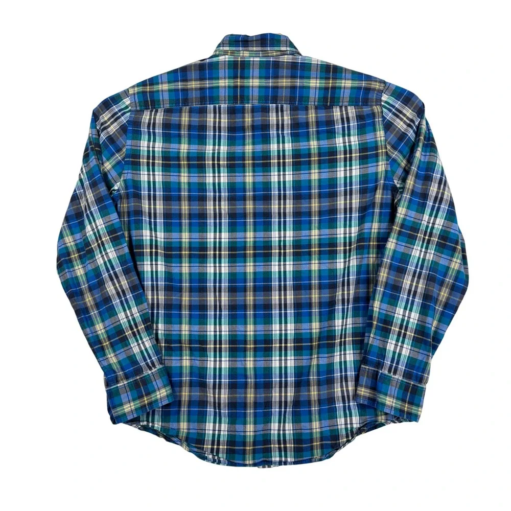 American Eagle Outfitters Shirt Blue Plaid Button‎ Down Mens Large L Preppy